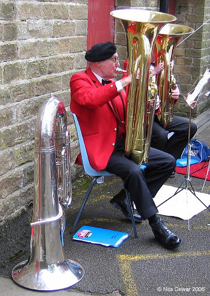 Player.jpg - "The Player"  -  by Nita Dewar Brass Band at May Day festival in Long Preston